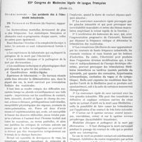 3410 - Page 3117 - Partie scientifique. L’Actualité Scientifique. Les Sociétés Savantes. Saint-Germain-en-Laye. Société médico-chirurgicale de la région de Saint Germain-en-Laye. Péricardite sèche d’apparence primitive avec début à forme d’angor pectoris / Les Congrès. XIIe Congrès de Médecine légale de langue française, (Suite). Les accidents dus à l’électricité industrielle, Mm Naviele et de Horsier