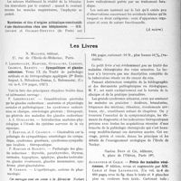 3414 - Page 3121 - Partie scientifique. L’Actualité Scientifique. Les Congrès. XIIe Congrès de Médecine légale de langue française, (Suite). Les accidents dus à l’électricité industrielle, Mm Naviele et de Horsier / Les Livres. Sympathique et glandes endocrines, par P. Lereboullet, Harvier, Guillaume, Carrion, Chabrun, Bariéty, N. Maloine, éditeur, Paris, 1927 / Urologie, par P. R. Flandrin, Gaston Doin et Cie, éditeurs, Paris (6e) / Précis des maladies vénériennes, par Augagneur et Carle, 3e édition, Gaston Doin et Cie, éditeurs, Paris (6e)