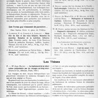 3415 - Page 3122 - Partie scientifique. L’Actualité Scientifique. Les Livres. Précis des maladies vénériennes, par Augagneur et Carle, 3e édition, Gaston Doin et Cie, éditeurs, Paris (6e) / Les livres qui viennent de paraître... / Les Thèses. Le traitement de la tuberculose pulmonaire par les voyages au long cours, par Dr. Jean Haury, Jouve et Cie, éditeurs, Paris, 1927