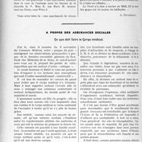 3419 - Page 3126 - Partie professionnelle, Hygiène, Assistance, Mutualité, Intérêts corporatifs, Variétés. Travaux Originaux. L'exercice illégal [G. Duchesne] / A propos des assurances sociales. Ce que doit faire le Corps médical [Dr. P. Guibal]