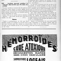 3438 - Page LIX-3145 - Correspondance. Accidents du travail. Fourniture d’un appareil orthopédique à un blessé / Accident survenu pendant le transport des ouvriers par les seins du patron