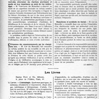 3479 - Page 3186 - Partie scientifique. L’actualité Scientifique. Les Congrès. XIIe Congrès de médecine légale de langue française, (Suite et fin). La constitution des orifices d’entrée des balles dans la peau, M. Piédelièvre / Les Livres. L’aérophagie, par G. Leven, Gaston Doin et Cie, éditeurs, Paris, 6e