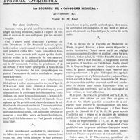 3480 - Page 3187 - Partie professionnelle, Hygiène, Assistance, Mutualité, Intérêts corporatifs, Variétés. Travaux Originaux. La journée du " concours médical ", 20 Novembre 1927. Toast du Dr. Noir