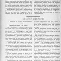 3485 - Page 3192 - Partie professionnelle, Hygiène, Assistance, Mutualité, Intérêts corporatifs, Variétés. Travaux Originaux. La journée du " concours médical ", 20 Novembre 1927. Allocution du Dr. Duchesne / Médecins et sages-femmes [J. Dubuisson]