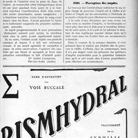 3500 - Page LV-3207 - Faits cliniques. Traitement d’un cas d’hémorragie intestinale chez un nouveau-né par l’hétérohémothérapie / Correspondance. Entr’aide confraternelle / Fiscalité. Perception des impôts