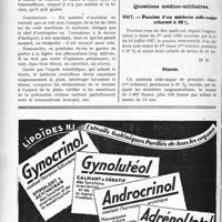 3509 - Page 3216-LXIV - Correspondance. Accidents du travail. Le rôle du médecin contrôleur / Questions médico-militaires. Pension d’un médecin aide-major réformé à 30 %