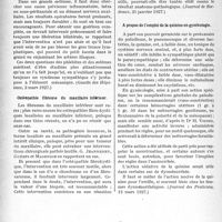 3541 - Page 3248 - Partie scientifique. L’actualité Scientifique. La Presse. Traitement chirurgical des suites éloignées des phlébites et des grands oedèmes non médicaux des membres inférieurs [(Gazette des Hôpitaux, 2 mars 1927)] / Ostéopathie fibreuse du maxillaire inférieur [(Journal de Bordeaux, 25 janvier 1927)] / A propos de l’emploi de la quinine en gynécologie [(Journal des Praticiens, 12 mars 1927)]