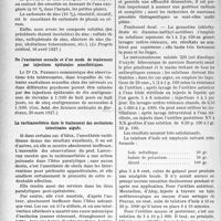 3607 - Page 3314 - Partie scientifique. L’actualité Scientifique. La Presse. Le zinc en dermatologie [(Le Progrès médical, 16 avril 1927)] / De l’excitation sexuelle et d’un mode de traitement par injections épidurales anesthésiques [(Gaz. hebd. des Sciences médicales de Bordeaux, 20 mars 1927)] / La rachianesthésie dans le traitement des occlusions intestinales aiguës [(Journal des Sciences médicales de Lille, 5 juin 1927)] / Quelques nouveaux traitements de la blennorrhagie [(Gazette des Hôpitaux, 19 mars 1927)]
