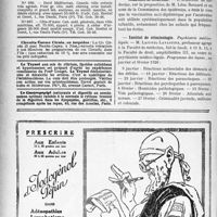 3653 - Page 3360-VI - Demandes et offres / Dernières nouvelles. Victime du devoir médical / Académie de médecine / Institut de criminologie