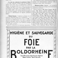 3655 - Page 3360 bis-VIII - Dernières nouvelles. Société des médecins littérateurs / Les Journées médicales de Paris / La vente des collections du professeur Gilbert / Hôpital Beaujon / Hôpitaux de Paris
