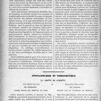 3669 - Page 3374 - Partie scientifique. Travaux Originaux. Clinique chirurgicale. Luxation irréductible du coude, M. J. -P. Tourneux / Ophtalmologie et thérapeutique. Le soufre du cristallin, par Henri Flurin et Raymond Molinéry