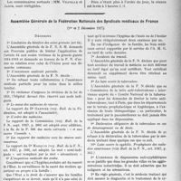 3688 - Page 3393 - Partie Professionnelle, Hygiène, Assistance, Mutualité, Intérêts corporatifs, Variétés. Comptes rendus, documents, pièces officielles.... Sou Médical. Assemblée générale du 20 Novembre 1927 / Assemblée Générale de la Fédération Nationale des Syndicats médicaux de France, (1er et 2 Décembre 1927)