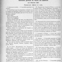 3689 - Page 3394 - Partie Professionnelle, Hygiène, Assistance, Mutualité, Intérêts corporatifs, Variétés. Comptes rendus, documents, pièces officielles.... Sou Médical. Assemblée Générale de la Fédération Nationale des Syndicats médicaux de France, (1er et 2 Décembre 1927) / Assemblée générale de l’Union des Syndicats, 1-3 Décembre 1927. Principaux Ordres Du Jour