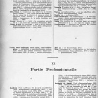 3697 - Page 3402 - Table des matières contenues dans le «Concours Médical». Année 1927, 2e Semestre. Partie Scientifique / Partie Professionnelle