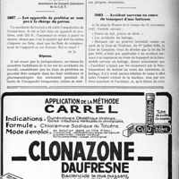 3710 - Page LI-3415 - Correspondance. Accidents du travail. Contre-visite des accidents du travail / Les appareils de prothèse ne sont pas à la charge du patron / Accident survenu au cours du transport d’une batteuse