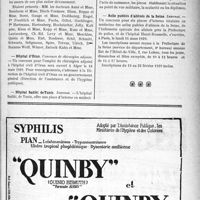 0010 - Page XI-9 - Dernière nouvelle. Société amicale des médecins alsaciens / Hôpital d’Oran / Hôpital Sadiki de Tunis / Asile publics d’aliénés de la Seine