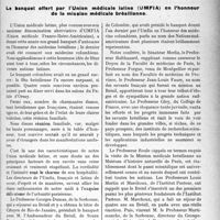 0014 - Page 13 - Propos du jour. Le banquet offert par l’Union médicale latine (UMFIA) en l’honneur de la mission médicale brésilienne [J. noir]