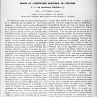 0016 - Page 15 - Partie scientifique. Travaux Originaux. Freud et l’éducation sexuelle de l’enfant. II. — Les mauvaises habitudes, par le Dr Gilbert Robin