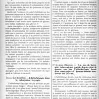 0035 - Page 34 - Partie scientifique. L’actualité Scientifique. Les Congrès. Première Conférence internationale de la lumière, (suite). Influence du soleil d’altitude naturelle sur la courbe glycérmique, Deschwanden / L’héliothérapie dans la tuberculose laryngée, Juhel / Un cas de laryngite tuberculeuse guérie depuis plus de quatre ans par l’héliothérapie locale avec mon appareil ; l’ouvre-bouche insolateur du larynx, Dr Kowler