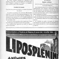 0075 - Page 74-VIII - A travers l’officiel. Hygiène publique / Accidents du travail / Hygiène publique