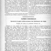 0085 - Page 84 - Partie scientifique. Travaux Originaux. Freud et l’éducation sexuelle de l’enfance. III. — La question de la naissance des bébés dans la mentalité infantile, par le Dr Gilbert Robin / Clinique chirurgicale. Synovite de la gaine cubito-carpienne des fléchisseurs des doigts, d’après une leçon du professeur Delbet