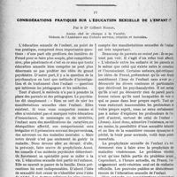 0161 - Page 158 - Partie scientifique. Travaux Originaux. Trois procédés d’exploration de l’estomac basés sur la phonendoscopie et l’auscultation, par G. Faroy / Considérations pratiques sur l’éducation sexuelle de l’enfant, par le Dr Gilbert Robin