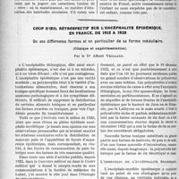 0163 - Page 160 - Partie scientifique. Travaux Originaux. Considérations pratiques sur l’éducation sexuelle de l’enfant, par le Dr Gilbert Robin / Coup d’oeil rétrospectif sur l’encéphalite épidémique, en France, de 1915 à 1928. De ses différentes formes et en particulier de sa forme médullaire, (Clinique et expérimentation), par le Dr Albert Veillard