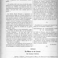 0203 - Page 200 - Partie professionnelle, Hygiène, Assistance, Mutualité, Intérêts corporatifs, Variétés. Travaux Originaux. Variété bibliographique. Par mers et continents. Carnet d’un médecin migrateur, Dr R. Bernard / Extrait Du Maroc et du Levant, Sur Lyautey l’Africain