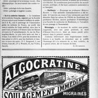 0226 - Page VII-221 - Dernières nouvelles. Hôpital L. Bellan / Bal de la médecine française / Légion d’honneur / Bordeaux. — Hommage au professeur Maurice Rivière / Nécrologie [Honoré Broutelle]