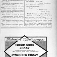 0230 - Page XI-225 - A travers l’officiel. Ministère de l'air / Médaille d’honneur des épidémies (Colonies)