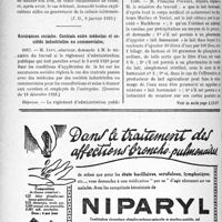 0233 - Page 228-XIV - A travers l’officiel. Réponses des Ministres aux questions des Parlementaires. Incompatibilités / Assurances sociales. Contrats entre médecins et sociétés industrielles ou commerciales / Sur les laits « humanisés » ou « maternisés »
