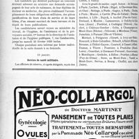 0301 - Page 294-X - A travers l’officiel. Asiles publics d’aliénés / Service de santé militaire