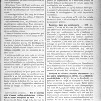 0330 - Page 325 - Partie scientifique. L’Actualité Scientifique. Les Congrès. XIIIe Congrès de Médecine légale de langue française, (Suite et fin). Les réactions antisociales au cours de l’encéphalite épidémique. — Rapporteur : M. A. Fribourg-Blanc / Sur le nouveau service d’examen médico-psychologique systématique des mineurs délinquants de Paris. — M. J. Roubinotitch / Explosion dans une amidonnerie. — MM. Le Clerq, Vallée et Muller / Erotisme et réactions sexuelles délictueuses chez des sujets congénitalement stériles ou accidentellement stérilisés. — M. Fr. Adam / La détermination du coefficient d’empoisonnement oxycarbonique du sang en voie de putréfaction. — M. Simonin