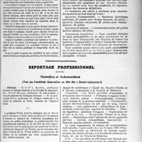 0354 - Page 349 - Partie professionnelle, Hygiène, Assistance, Mutualité, Intérêts corporatifs, Variétés. Hôpitaux de l’assistance publique de Paris. Enseignement, concours, avis divers / Reportage professionnel. Nouvelles et Informations (Voir les Dernières Nouvelles en tête des Demi-Colonnes). Nécrologie [Drs. L. Baumel, Billard, le prof. Fernand Widal] / Le VIIe Centenaire de l’Université de Toulouse / École pratique des Hautes Etudes / IVe Réunion de la Commission internationale permanente pour les maladies professionnelles