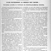 0396 - Page 391 - Partie scientifique. Travaux Originaux. Clinique médicale des enfants, (Hôpital Des Enfants-malades), M. le prof. Nobécourt. Contribution à l’étude du traitement des tuberculoses externes par l’antigène tuberculeux méthylique, par le Dr M. Dupont / Ce que pratiquement le médecin doit savoir... Des nouveaux procédés de traitement des broncho-pneumonies Infantiles