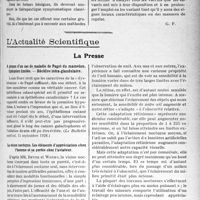 0398 - Page 393 - Partie scientifique. Travaux Originaux. Clinique médicale des enfants, (Hôpital Des Enfants-malades), M. le prof. Nobécourt. Ce que pratiquement le médecin doit savoir... Des nouveaux procédés de traitement des broncho-pneumonies Infantiles / L'Actualité Scientifique. La Presse. A propos d’un cas de maladie de Paget du mamelon. Opération limitée. — Récidive intra-glandulaire [(Le Bulletin médical, 15 septembre 1928)] / La vision nocturne. Les éléments d’appréciation chez l’homme et sa portée chez l’aviateur [(Arch. de médecine et de pharm. militaire, sept. - oct. 1928)]