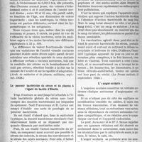 0399 - Page 394 - Partie scientifique. L'Actualité Scientifique. La Presse. La vision nocturne. Les éléments d’appréciation chez l’homme et sa portée chez l’aviateur [(Arch. de médecine et de pharm. militaire, sept. - oct. 1928)] / La pouvoir bactéricide du sérum et du plasma à l’égard du bacille d’Eberth [(La Presse médicale, 19 septembre 1928)] / L’ «angor ocularis » [(La Presse médicale, 8 septembre 1928)]