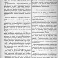 0401 - Page 396 - Partie scientifique. L'Actualité Scientifique. Les Sociétés Savantes. Paris. Plaies vasculaires sèches, (Société de chirurgie ; 21-11-1928. j / Traitement chirurgical de la gangrène pulmonaire, (Société de chirurgie-, 21-11-28) / Cloisonnements transversaux du vagin, (Société de chirurgie 21-11-1928)
