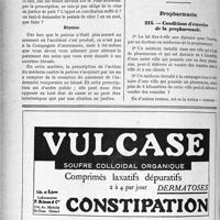 0441 - Page 434-LXXII - Correspondance. Accidents du Travail. Révision et majoration de rente d’un accidenté du travail / Comment interrompre la prescription des honoraires accidents ? / Propharmacie. Conditions d'exercice de la propharmacie
