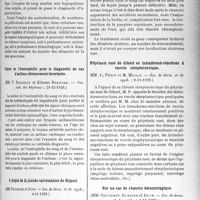0476 - Page 469 - Partie scientifique. L'Actualité Scientifique. Les Sociétés Savantes. Paris. A propos d’un cas d’agranulocytose poste-arsénobenzolique, (Soc. méd. des hôp. ; 21-12-1928) / Valeur de l’éosinophilie pour le diagnostic de cas d’asthme cliniquement incertains, (Soc. méd. des hôpitaux ; 21-12-1928) / A propos de la pseudo-sarcomatose de Kaposi, (Soc. de derm. et de syph. ; 8-11-1928) / Syphilis maligne précoce, déformée par le traitement, (Soc. de derm, et de syph. ; 8-11-1928) / Pityriasis rosé de Gibert et intradermo-réactions à vaccin streptococcique, (Soc. de derm, et de syph. ; 8-11-1928) / Sur un cas de chancre blennorragique, (Soc. de derm. et de syph. ; 8-11-1928)