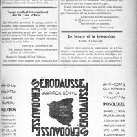 0518 - Page XIII-511 - Un monument au Professeur Widal / Voyage médical international sur la Côte d’Azur / Le beurre et la tuberculose