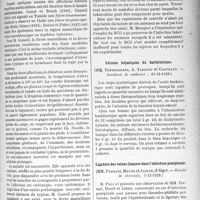 0538 - Page 531 - Partie scientifique. L’Actualité Scientifique. Les Sociétés Savantes. Paris. La fièvre tunisienne et la fièvre marseillaise, (Académie de médecine-, 15-1-1929) / Emploi du B. C. G. à la ménagerie du Muséum, (Académie de médecine ; 26-12-28) / Lésions hépatiques du barbiturisme, (Académie de médecine ; 26-12-1928) / Ligature des veines iliaques dans l’infection puerpérale, (Société de chirurgie, 5-12-1928)