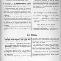 0545 - Page 538 - Partie scientifique. L’Actualité Scientifique. Les Congrès. La VIe Conférence internationale de la lutte contre la tuberculose, (Rome. 24 septembre 1928), (Suite) / Les Livres. Les livres qui viennent de paraître... / Les Thèses. Le projet de loi sur les assurances sociales voté par le Sénat (étude médicale), par Dr A. Costemend (Imprimerie A. Durant, Lille, 1927) / De la rotation dans les fractures du col du fémur. Rôle des adducteurs et du psoas-iliaque, par Dr P. Biérent (Imprimerie Ficheroulle- Biérent, Bailleul (Nord), 1927)