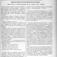 0560 - Page 553 - Partie professionnelle, Hygiène, Assistance, Mutualité, Intérêts corporatifs, Variétés. Travaux Originaux. Chronique médico-militaire. Introduction aux exercices pratiques. Principes généraux d'organisation et de fonctionnement du service de santé, par M. Schickelé / Comptes rendus, documents, pièces officielles. Syndicat médical de l’arrondissement de Pontivy