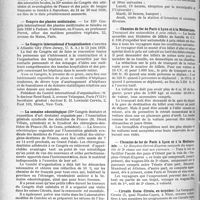0571 - Page 564 - Partie professionnelle, Hygiène, Assistance, Mutualité, Intérêts corporatifs, Variétés. Reportage professionnel. Nouvelles et Informations, (Voir les Dernières Nouvelles en tête des « Demi -Colonnes »). Nécrologie [Drs. Belzons, Astier, Gonthier, Caillods, Marcel Lermoyez] / Congrès des médecins aliénistes et neurologistes de France et des pays de langue française / Congrès des plantes médicinales / Le Congrès international d’hospitalisation / La semaine odontologique / XXIVe réunion de l’Association des anatomistes / Chemins de fer de Paris à Lyon et à la Méditerranée / Chemins de fer de Paris à Lyon et à la Méditerranée / Circuits Corse Cirnéa, en torpédos