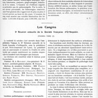 0624 - Page 617 - Partie scientifique. L’actualité Scientifique. Les Sociétés Savantes. Lyon. Société médicale des hôpitaux. Purpura infectieux avec leucopénie / Laryngite tuberculeuse et pneumothorax artificiel / Les Congrès. Xe Réunion annuelle de la Société française d’Orthopédie, (Octobre 1928). Luxations pathologiques simples de la hanche, rapporteur : Prof. René Le Fort