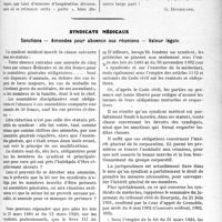 0630 - Page 623 - Partie professionnelle, Hygiène, Assistance, Mutualité, Intérêts corporatifs, Variétés. Travaux Originaux. Honoré broutelle (1866-1929) [G. Duchesne] / Syndicats médicaux. Sanctions — Amendes pour absence aux réunions — Valeur légale [Dr Paul Boudin]