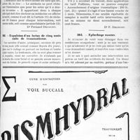 0648 - Page LXIII-641 - Correspondance. Application du Tarif Fallières. Chaque médecin doit réclamer lui -même ses honoraires / Expulsion d’un foetus de cinq mois suite de traumatisme / Epluchage osseux
