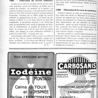 0657 - Page 648-LXXII - Correspondance. Questions médico-militaires. Droit à pension de la mère d’un militaire mort en service / Libération du service militaire / Obtention de la carte de combattant
