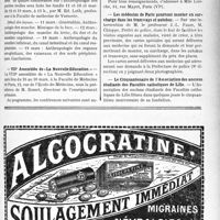 0740 - Page VII-731 - Dernières nouvelles. Académie de médecine / École d’anthropologie / VIIe Assemblée de «La Nouvelle Education. » / Les médecins de Paris pourront monter en surcharge dans les tramways et autobus / Le Cinquantenaire de l’Association des anciens étudiants des Facultés catholiques de Lille